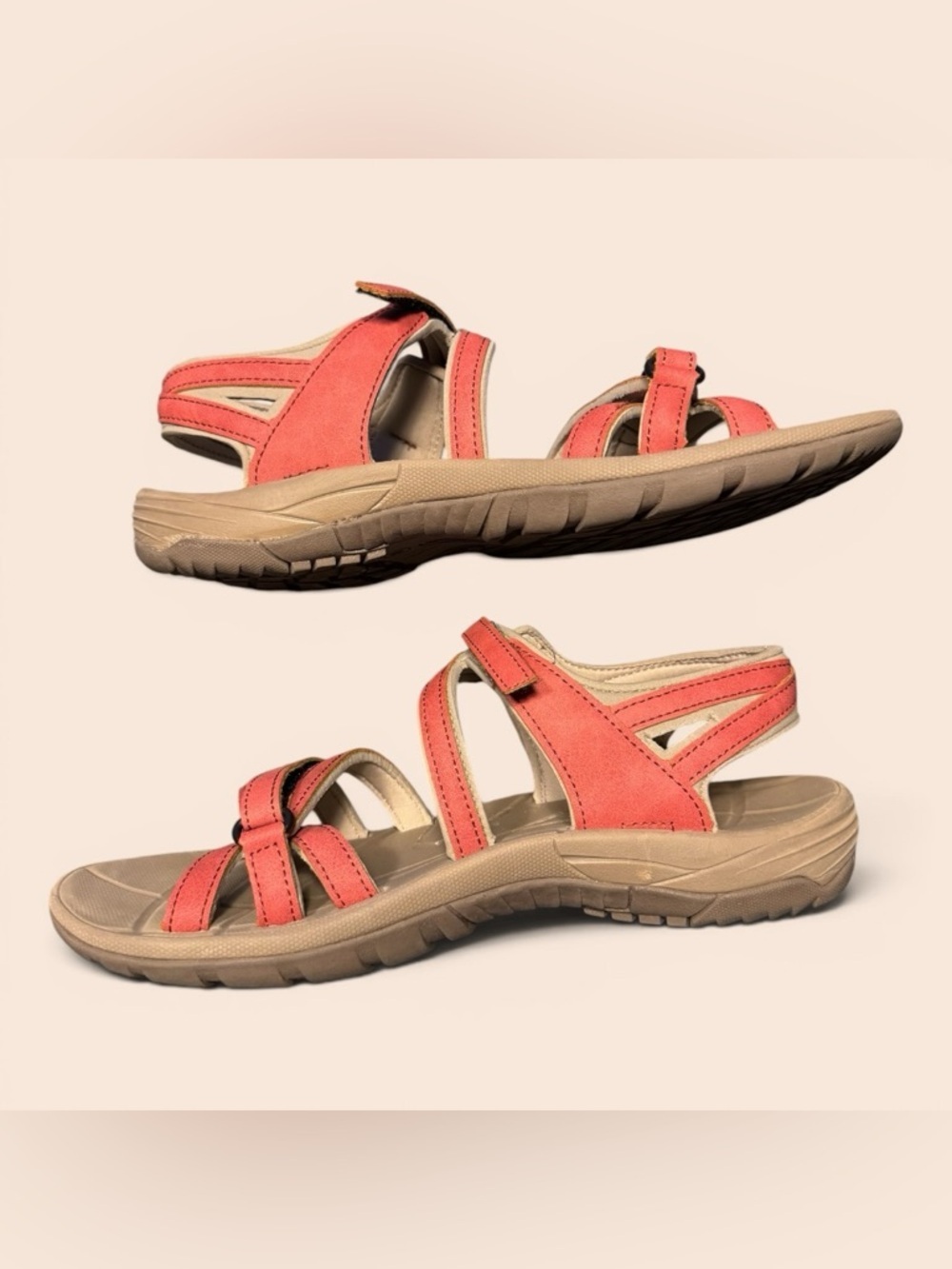 Northside Colette Open Toe Sandal Comfort Walk Coral Strappy Sz 8